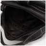 Мужская сумка-барсетка маленького размера из черной кожи с светлой строчкой Keizer 71678 - 5