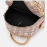 Бежевый женский рюкзак из экокожи с принтом гусиная лапка - Monsen 71778 - 5