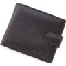 Черное мужское портмоне маленького размера из натуральной кожи с фиксацией Marco Coverna (21589) - 1