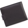 Черное мужское портмоне маленького размера из натуральной кожи с фиксацией Marco Coverna (21589) - 3