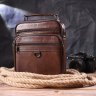 Удобная мужская сумка-барсетка из натуральной кожи коричневого цвета Vintage (2421279) - 7