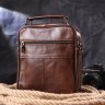 Удобная мужская сумка-барсетка из натуральной кожи коричневого цвета Vintage (2421279) - 8