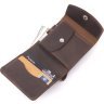 Мужское кожаное винтажное портмоне коричневого цвета с карманом для монет Shvigel (2416613) - 4