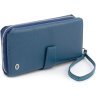Большой женский кошелек-клатч синего цвета из натуральной кожи ST Leather 1767378 - 1