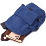 Синий мужской текстильный слинг-рюкзак в стиле милитари Vintagе 2422181 - 6