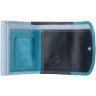 Синий женский кошелек маленького размера из натуральной кожи на кнопке Visconti Zanzibar 69278 - 5