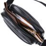 Кожаная небольшая мужская сумка-планшет черного цвета с ремешком на плечо Vintage (20370) - 4