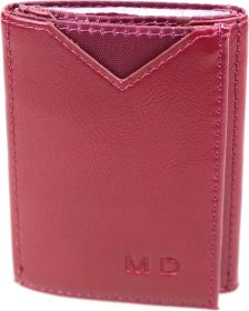 Бордовый женский кошелек из кожзама тройного сложения MD Leather (21516)