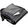 Качественная мужская сумка на плечо из гладкой кожи черного цвета SHVIGEL (00878) - 6