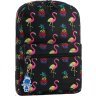 Черный текстильный подростковый рюкзак с фламинго Bagland (53279) - 1