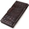 Мужской вертикальный бумажник из натуральной кожи с тиснением под крокодила CANPELLINI (2421915) - 2