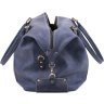 Дорожная сумка синего цвета из винтажной кожи Travel Leather Bag (11006) - 4