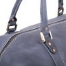 Дорожная сумка синего цвета из винтажной кожи Travel Leather Bag (11006) - 5