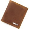 Качественное светло-коричневое мужское портмоне из винтажной кожи KARYA (21753)