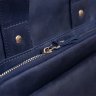 Синяя мужская вертикальная сумка под формат А4 из кожи Crazy Horse - SHVIGEL (11170) - 10