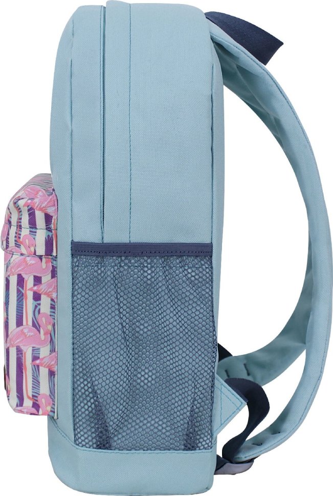 Бирюзовый рюкзак из текстиля с принтом фламинго Bagland (55479)