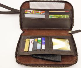 Функциональный мужской кошелек - клатч коричневого цвета VATTO (11821) - 2