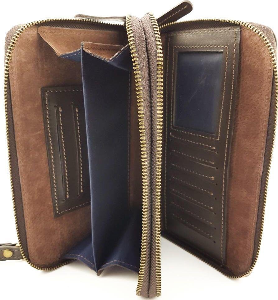 Функциональный мужской кошелек - клатч коричневого цвета VATTO (11821)