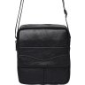 Мужская стильная сумка на плечо из фактурной кожи черного окраса Keizer (21352) - 2