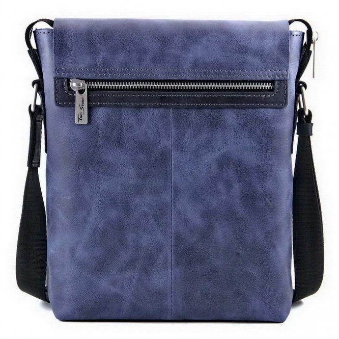 Синяя сумка-планшет из натуральной кожи в стиле винтаж Tom Stone (12194)