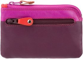 Фиолетово-розовая женская ключница из натуральной кожи на молнии Visconti Geno 68979