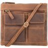 Винтажная сумка из натуральной кожи светло-коричневого цвета на плечо Visconti Slim Bag 69079 - 1