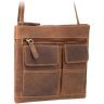 Винтажная сумка из натуральной кожи светло-коричневого цвета на плечо Visconti Slim Bag 69079 - 3