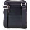 Мужская компактная сумка-планшет из натуральной кожи в черно-сером цвете Tom Stone (10983) - 3