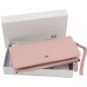 Женский кожаный кошелек-клатч светло-розового цвета с отделением для телефона ST Leather (15406) - 6