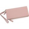 Женский кожаный кошелек-клатч светло-розового цвета с отделением для телефона ST Leather (15406) - 4