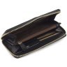 Качественный женский кошелек из гладкой кожи черного цвета на молнии с RFID - Ashwood 69679 - 7