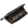 Качественный женский кошелек из гладкой кожи черного цвета на молнии с RFID - Ashwood 69679 - 6