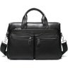 Добротная мужская сумка из фактурной кожи черного цвета VINTAGE STYLE (14579) - 1