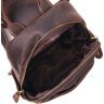 Добротная мужская сумка-слинг из винтажной кожи коричневого цвета Vintage (2421285) - 4