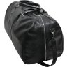 Вместительная дорожная сумка-саквояж из зернистой кожи черного окраса Vip Collection (21127) - 2