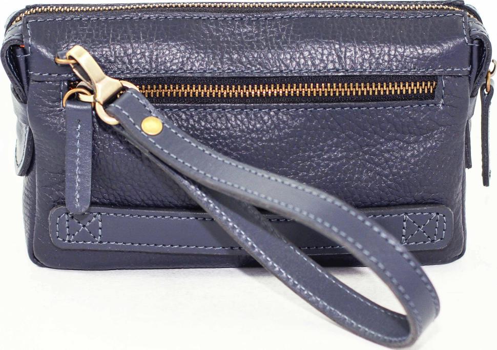 Оригинальный кожаный клатч синего цвета с карманами VATTO (12021)
