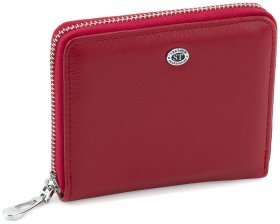 Женский кошелек из натуральной кожи красного цвета на молнии ST Leather 1767280