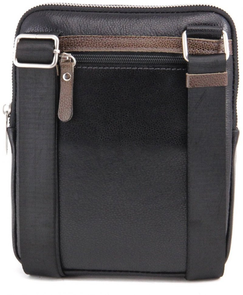 Двухцветная кожаная мужская сумка-планшет с молниевой застежкой Tom Stone (10984)