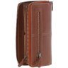 Большой коричневый женский кошелек из натуральной гладкой кожи на молнии Ashwood Honey 69680 - 11