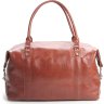 Рыжая дорожная сумка из натуральной кожи с уплотненным дном SHVIGEL (00882) - 2