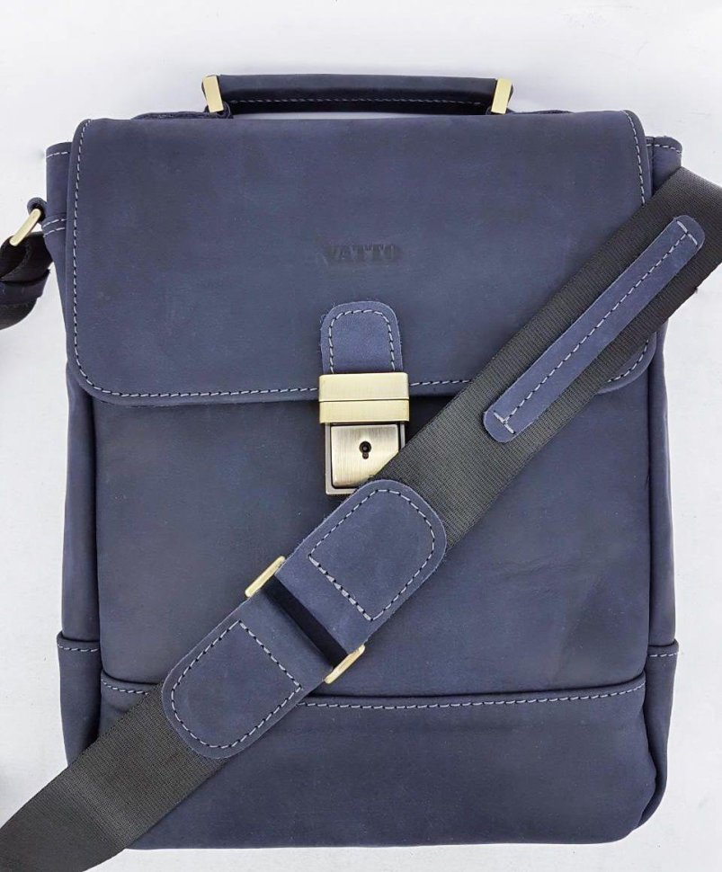 Вертикальная мужская сумка барсетка из винтажной кожи Крейзи VATTO (11723)