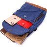 Синий мужской слинг-рюкзак из плотного текстиля на молнии Vintage 2422184 - 6