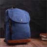Синий мужской слинг-рюкзак из плотного текстиля на молнии Vintage 2422184 - 7