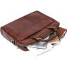 Вместительная мужская сумка для ноутбука из высококачественной кожи коричневого цвета Vintage (20470) - 5