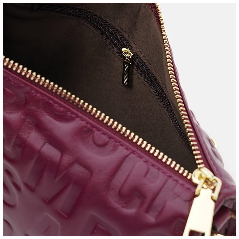 Модная женская кожаная сумка на плечо цвета марсала Keizer 71682