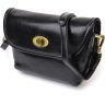 Стильная женская сумка-кроссбоди из натуральной гладкой кожи черного цвета Vintage (2422132) - 1