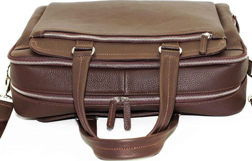 Кожаная сумка для ноутбука коричневого цвета VATTO (12123)