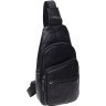 Средняя мужская сумка-рюкзак из натуральной черной кожи Keizer (57182) - 1