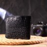 Черное мужское портмоне турецкого производства из натуральной кожи с тиснением под крокодила CANPELLINI (2421572) - 7