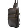 Мужская сумка-слинг темно-коричневого цвета из натуральной кожи на одно плечо TARWA (19806) - 1